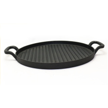 Pre-Seasoned Cast Iron Sizzling Pan/Grill Pan with Helper Handle